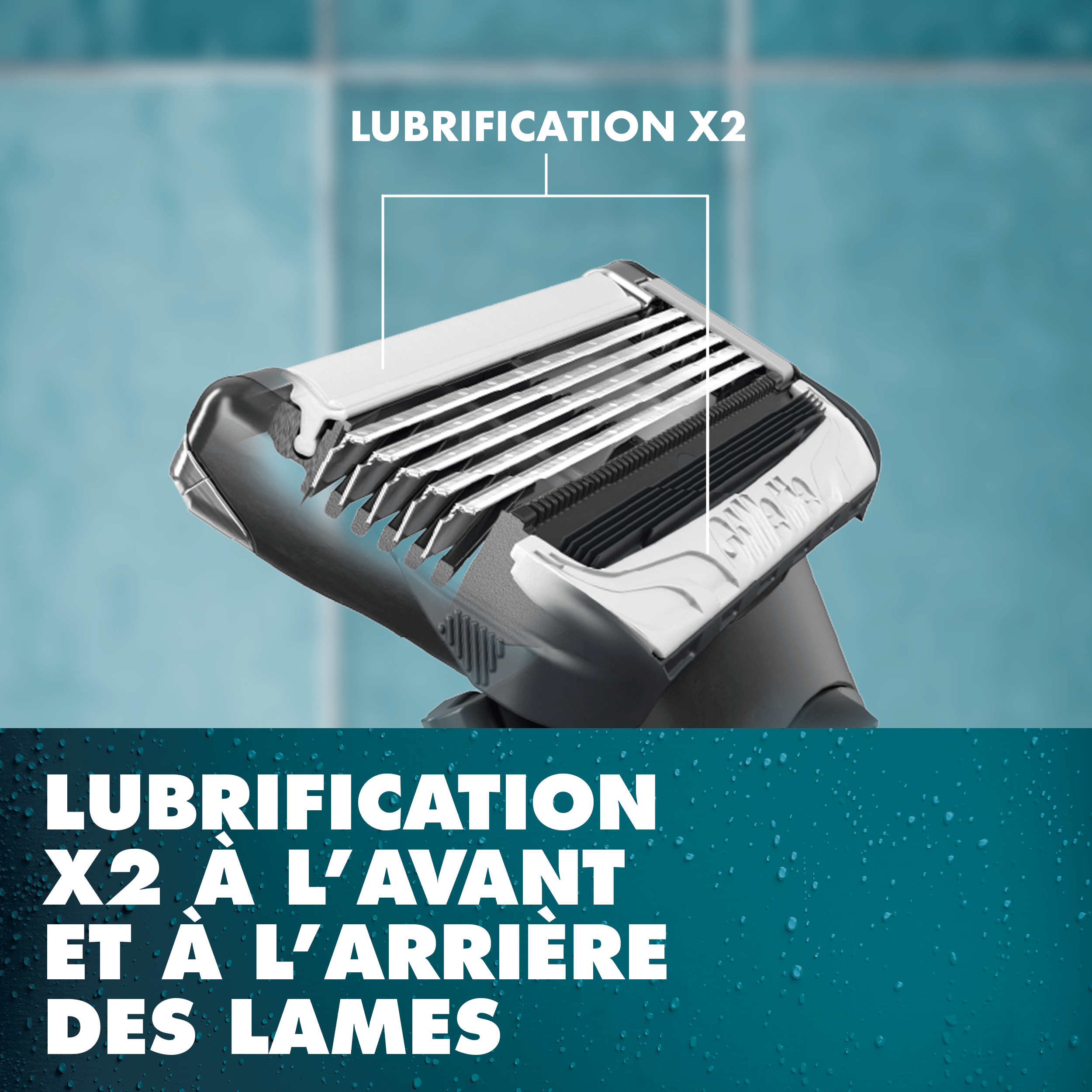 Lubrification x2 a l'avant et a l'arriere des lames