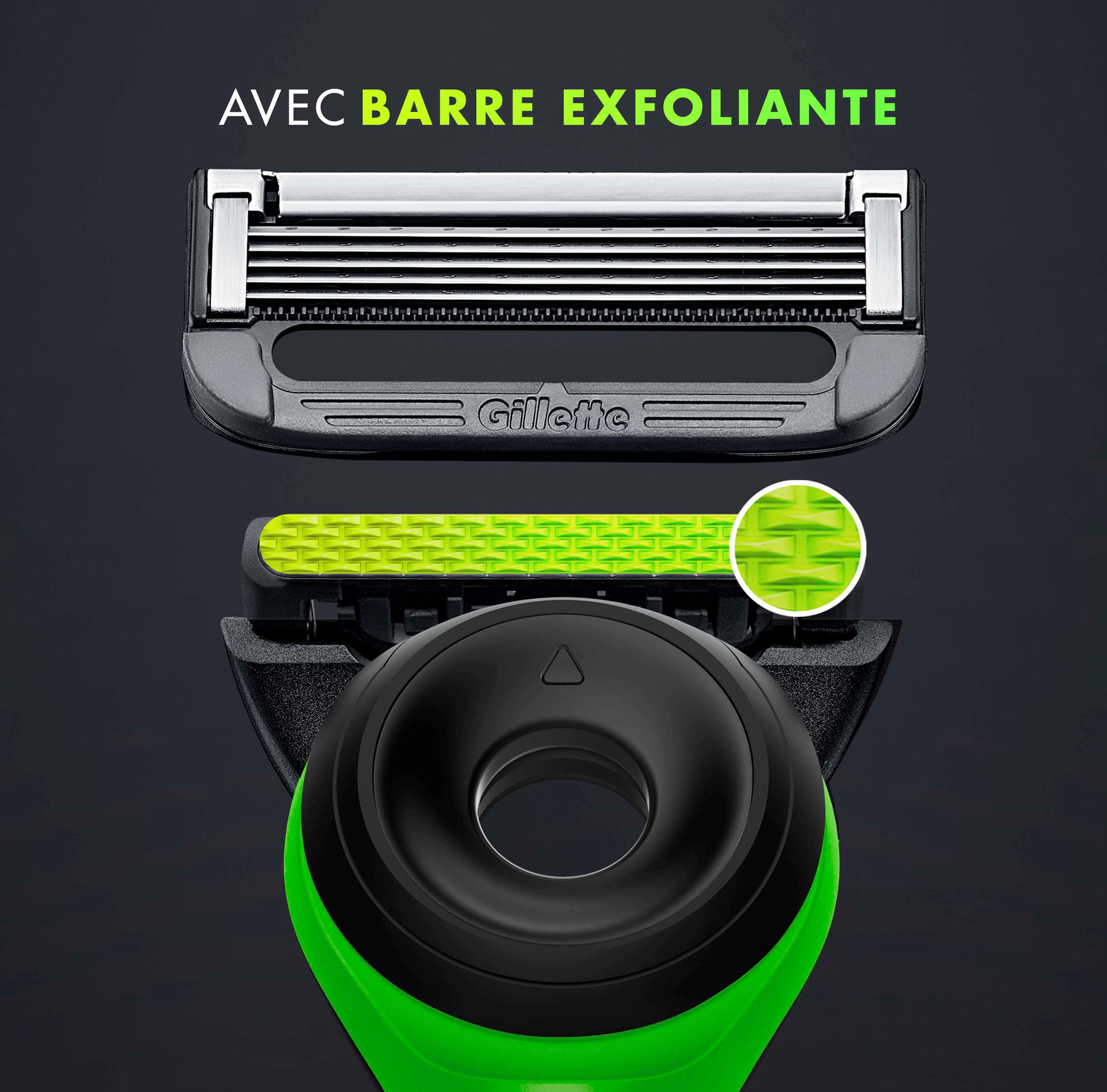 Avec barre exfoliante