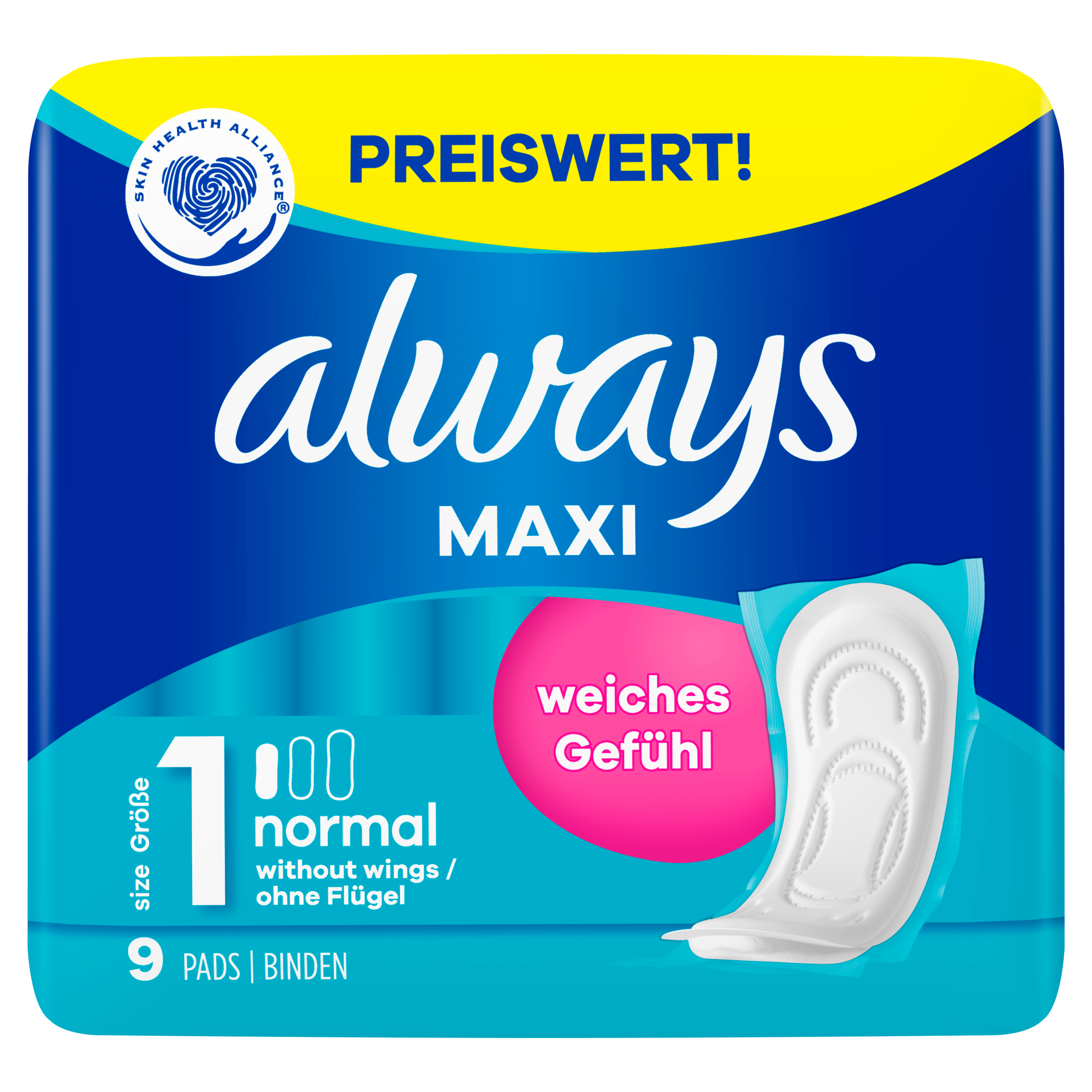 ALWAYS Maxi Normal ohne Flügel (Größe 1)