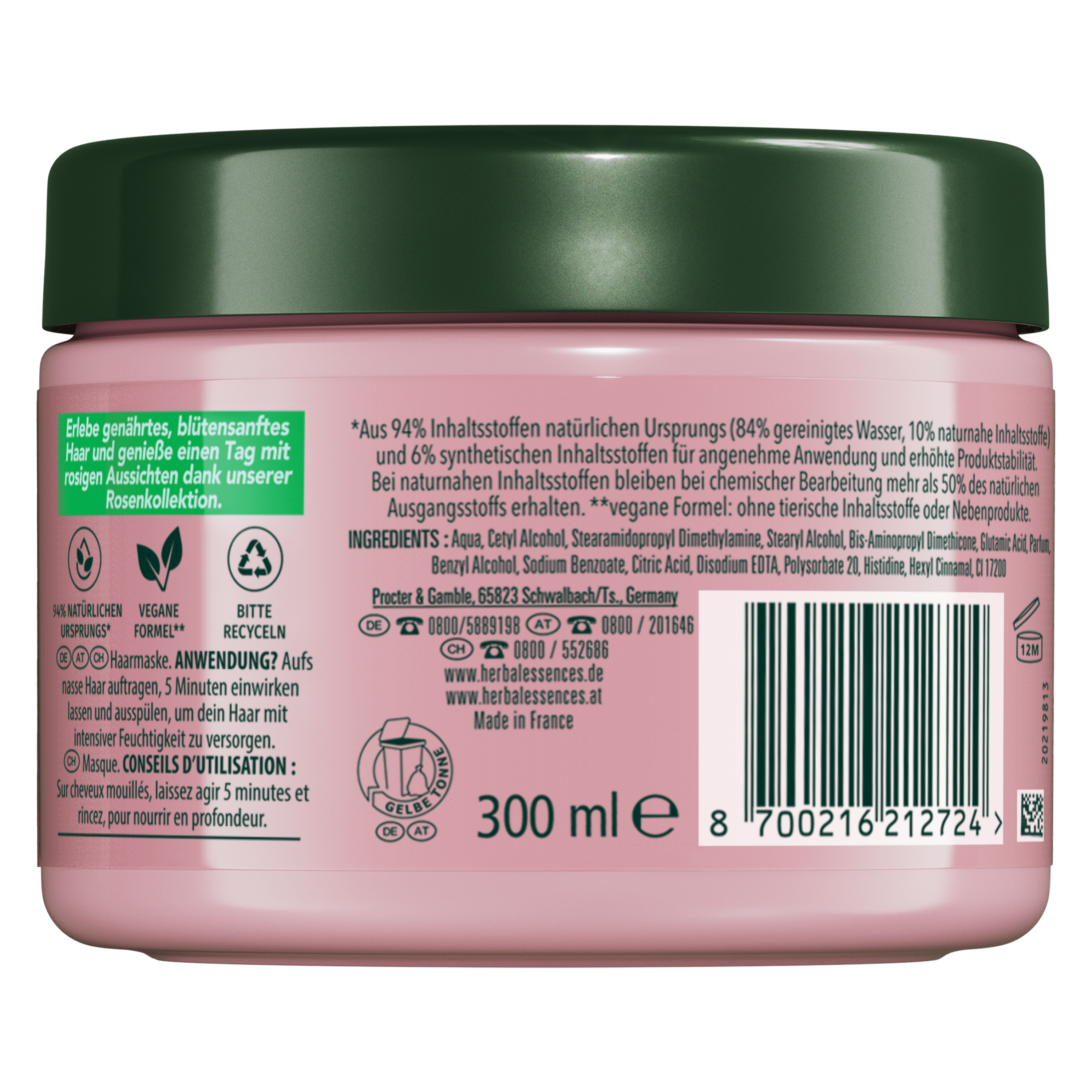 Bluetensanft Rose Haarmaske