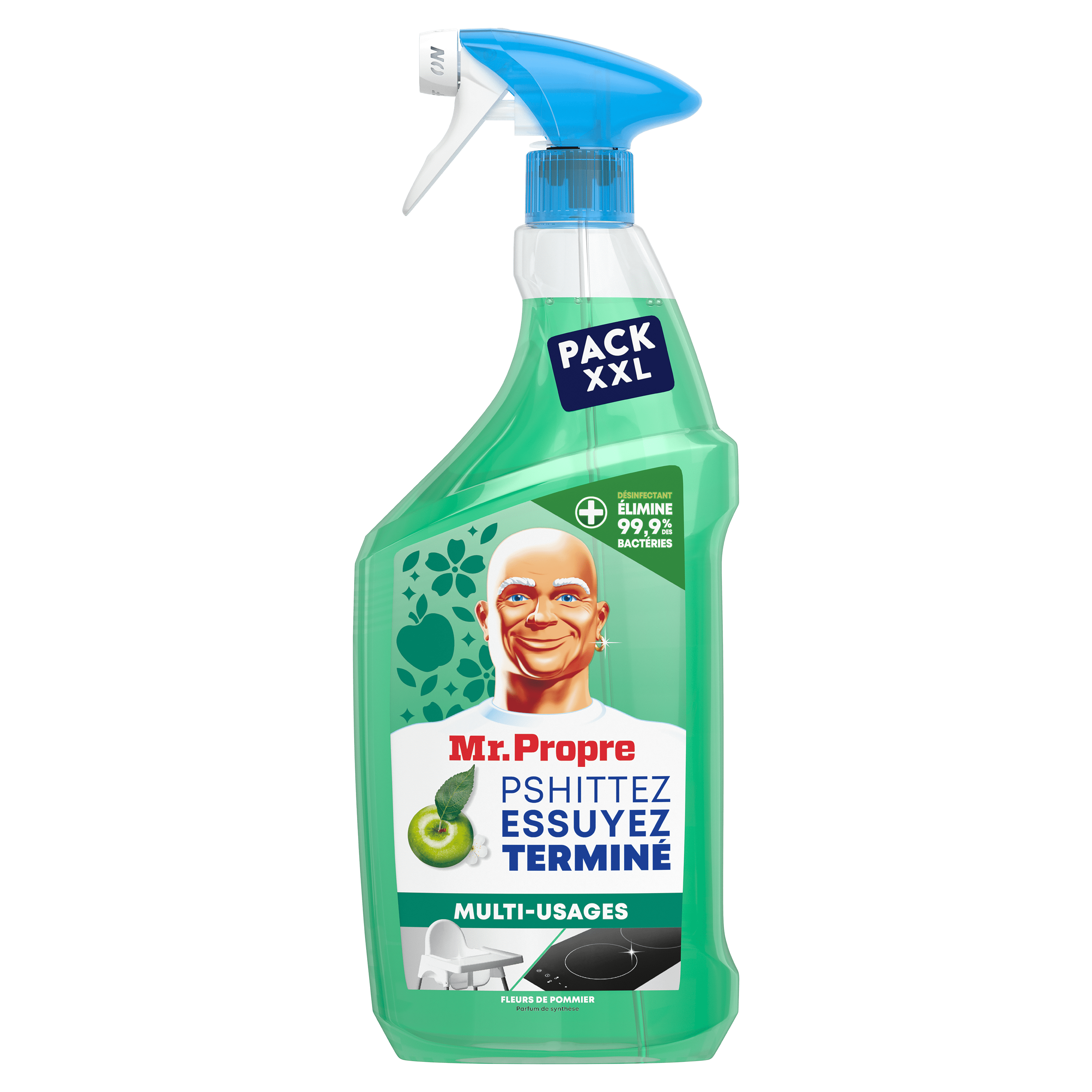 Mr. Propre Pshittez Essuyez Terminé Antibactérien - Parfum pomme