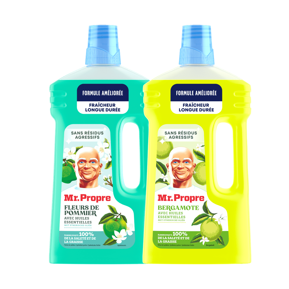 Pack duo Mr Propre Collection Huiles Essentielles parfum bergamote et fleurs de pommier