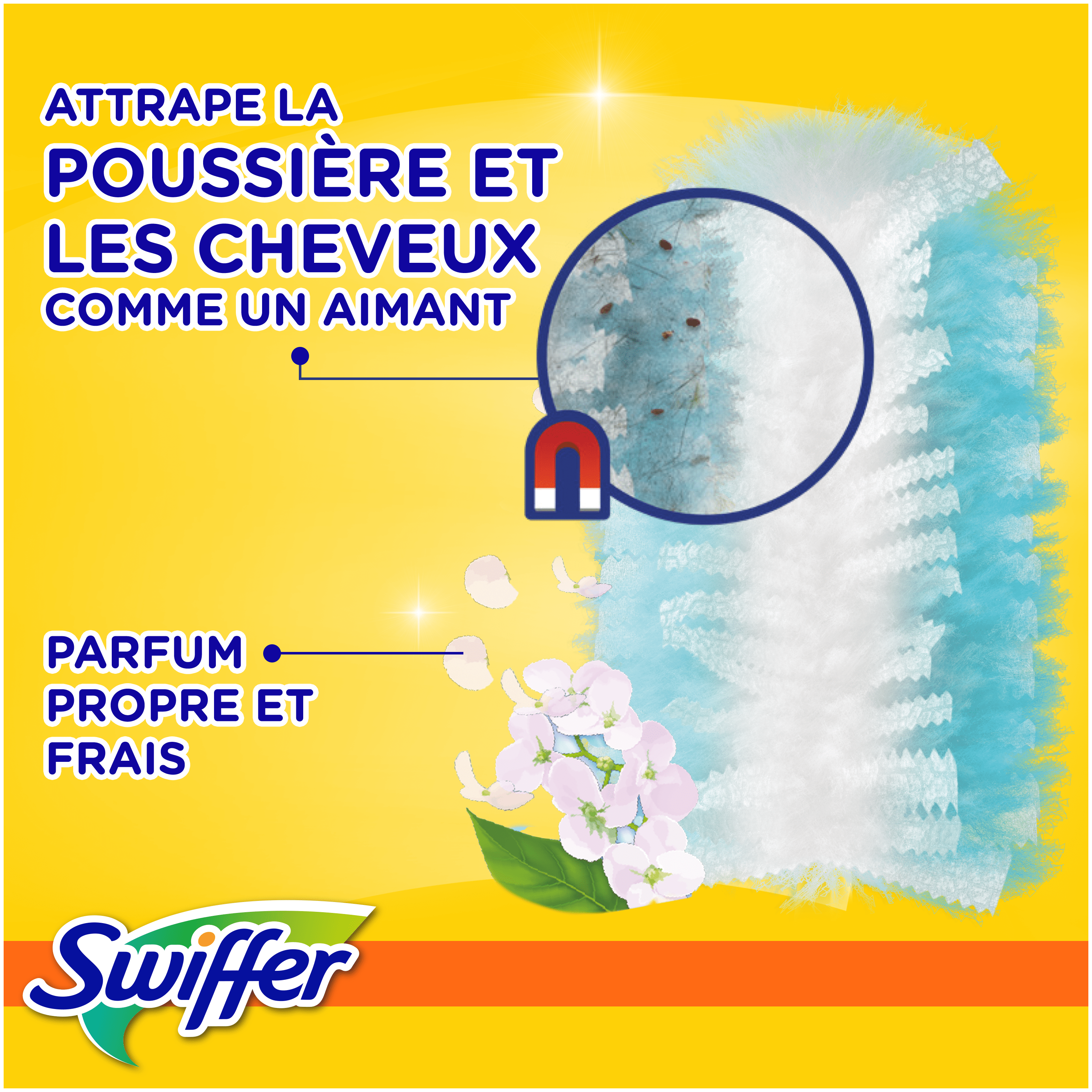 Attrape la poussière et les cheveux comme un aimant. Parfum propre et frais