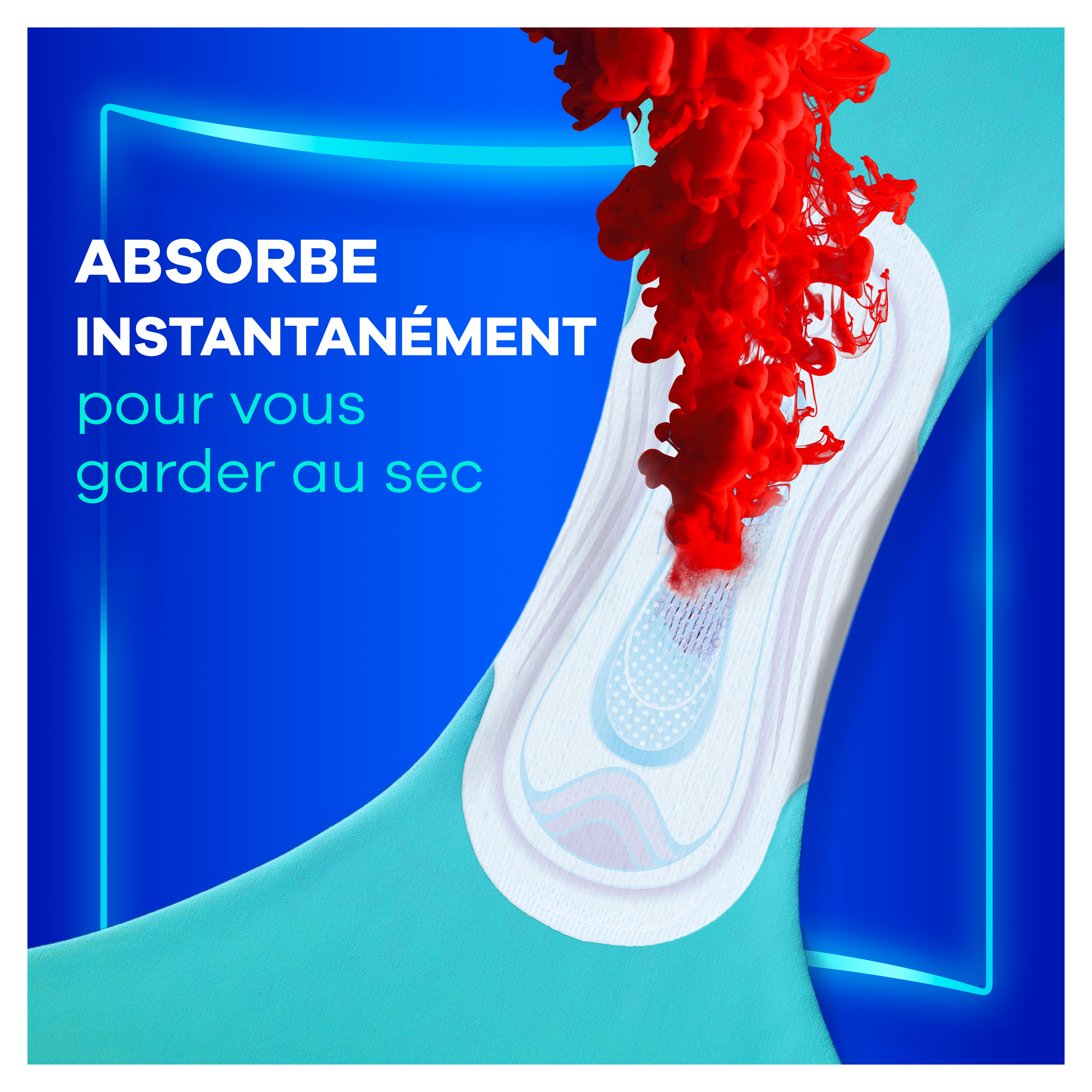 Absorbe instantanément pour vous garder au sec