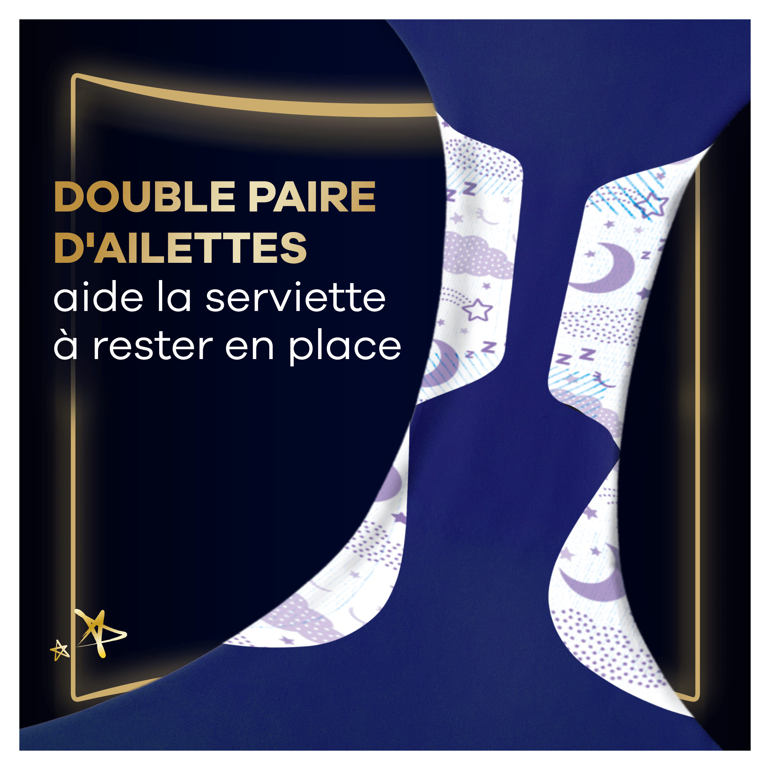 Double paire d'ailettes aide la serviette à rester en place