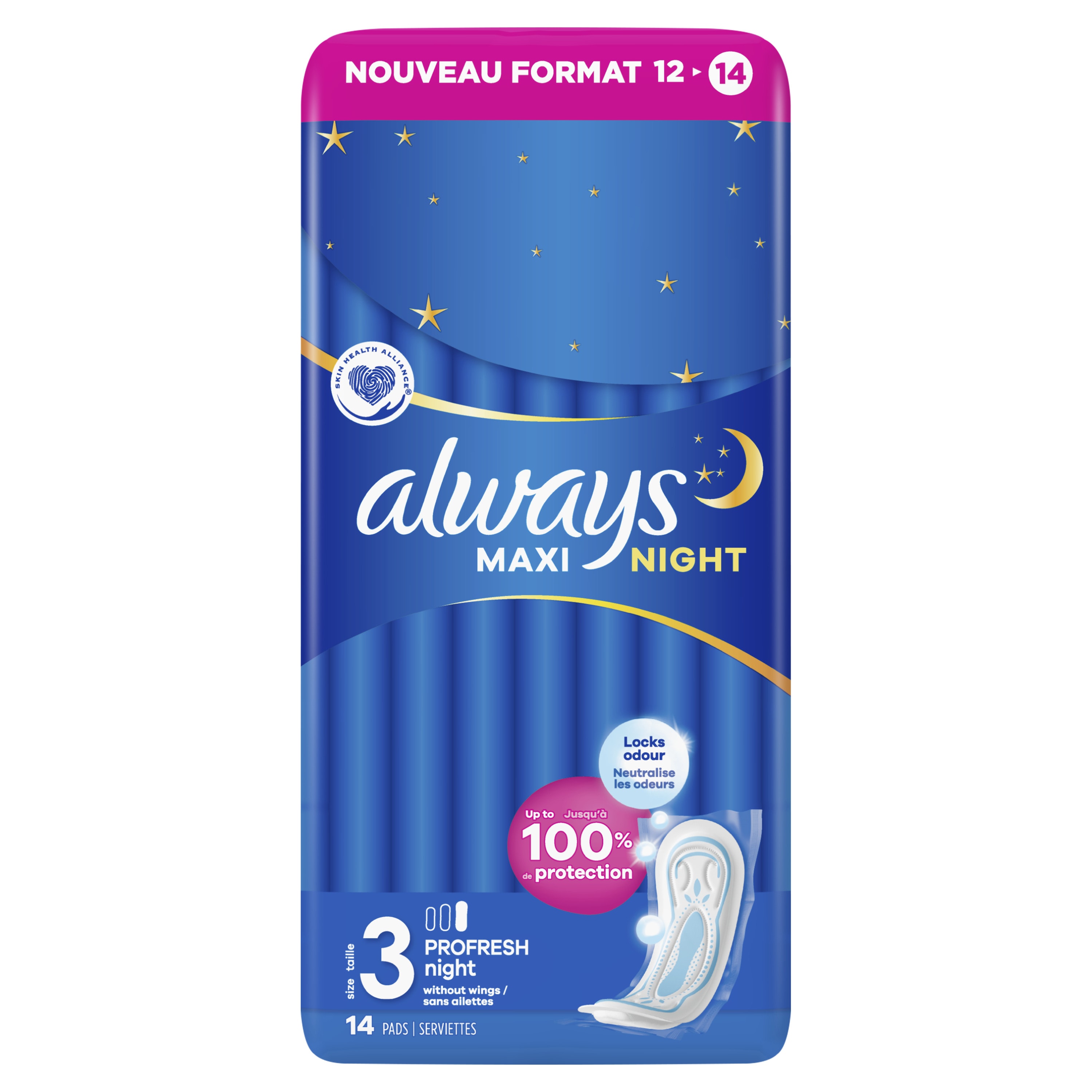 Paquet de serviettes hygiéniques Always Maxi ProFresh Night