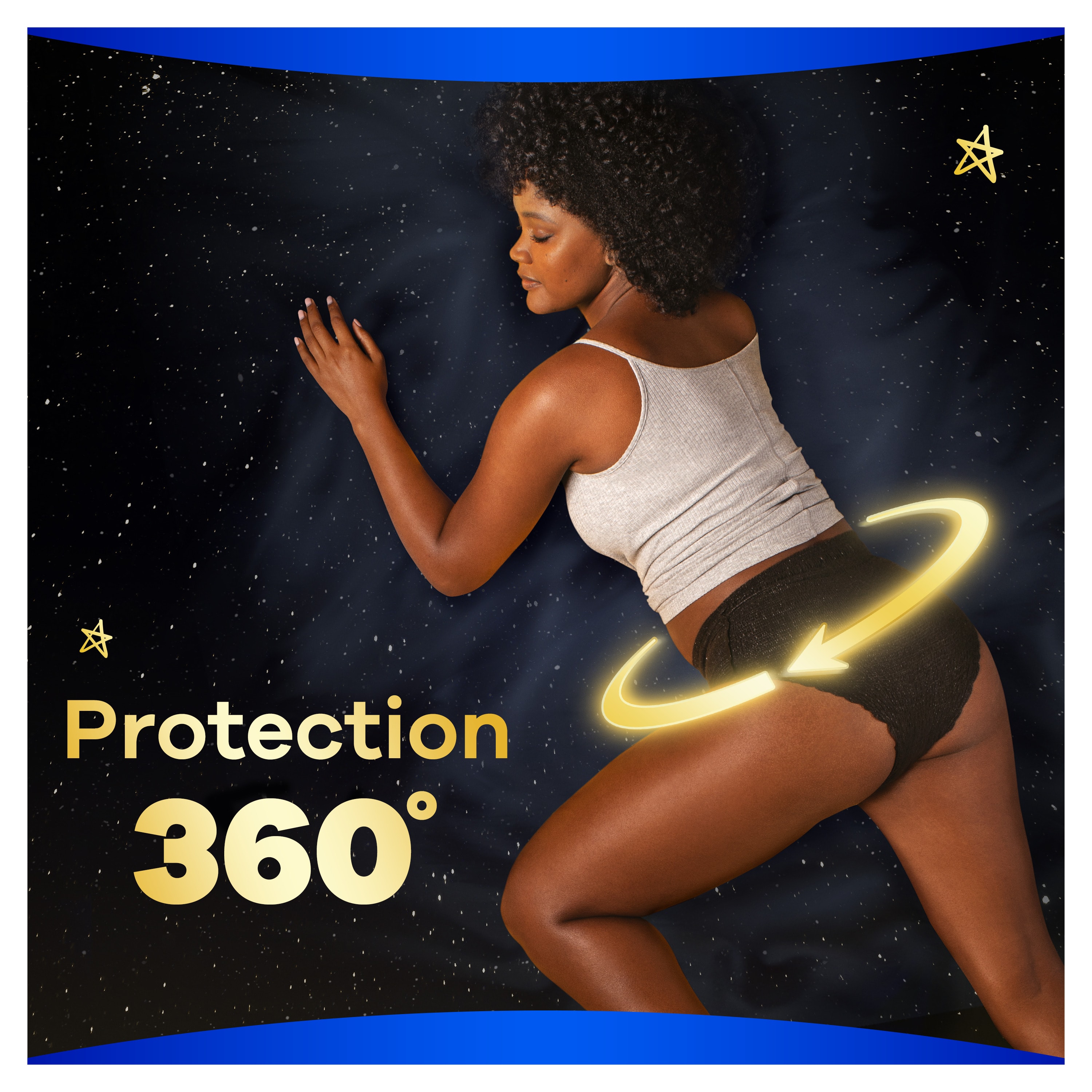 Une femme dort dans Always Zzz dans la protection 360