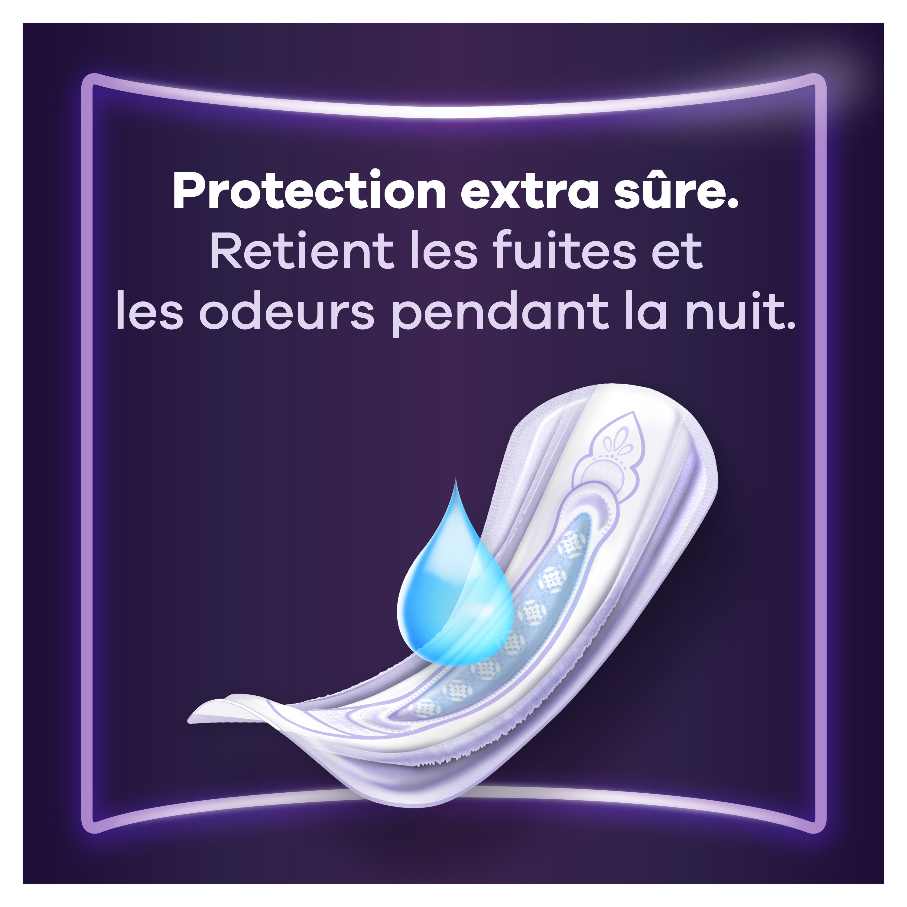 Protection extra sûre. Retient les fuites et les odeurs pendant la nuit