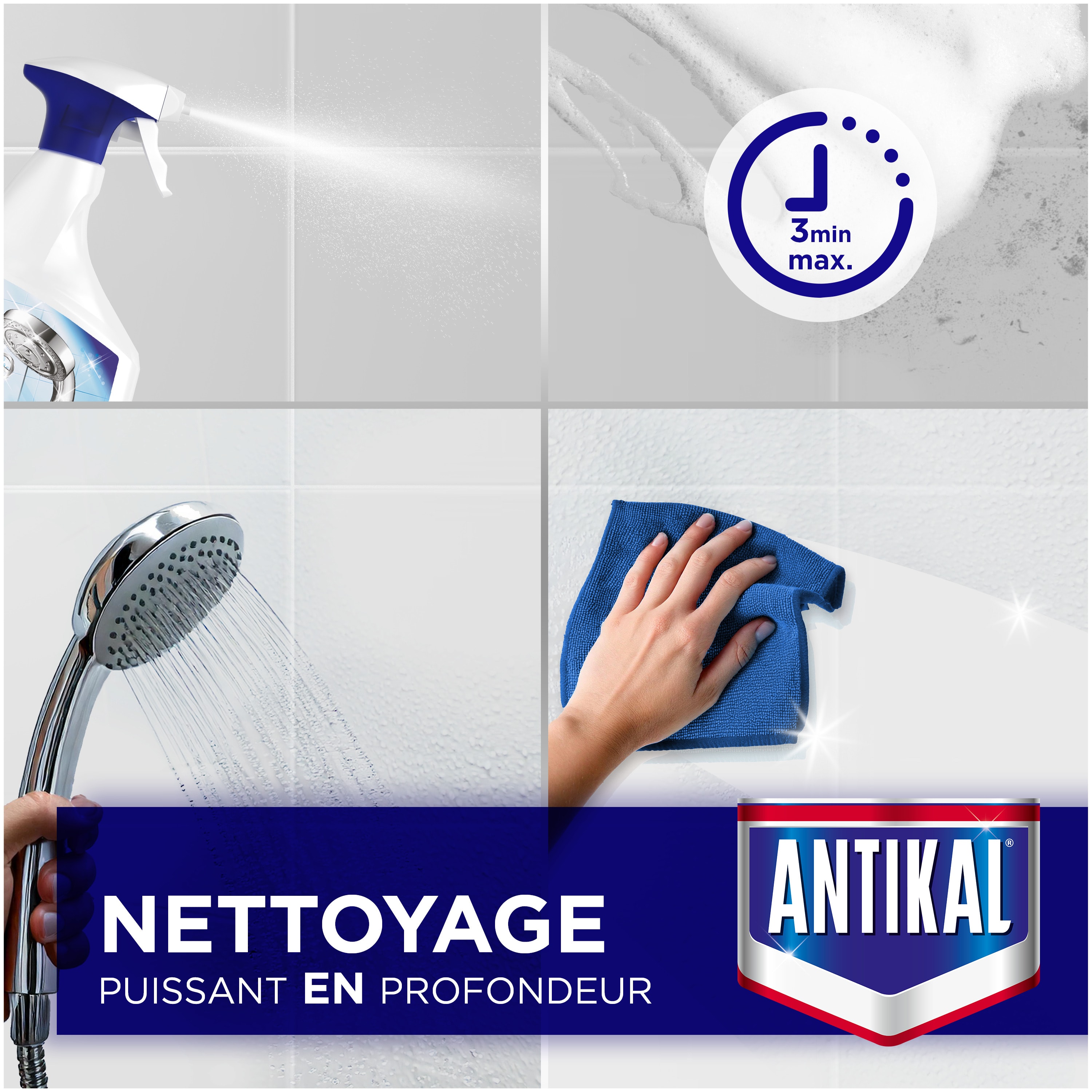 Nettoyage puissant en profondeur - 3 minutes maximum