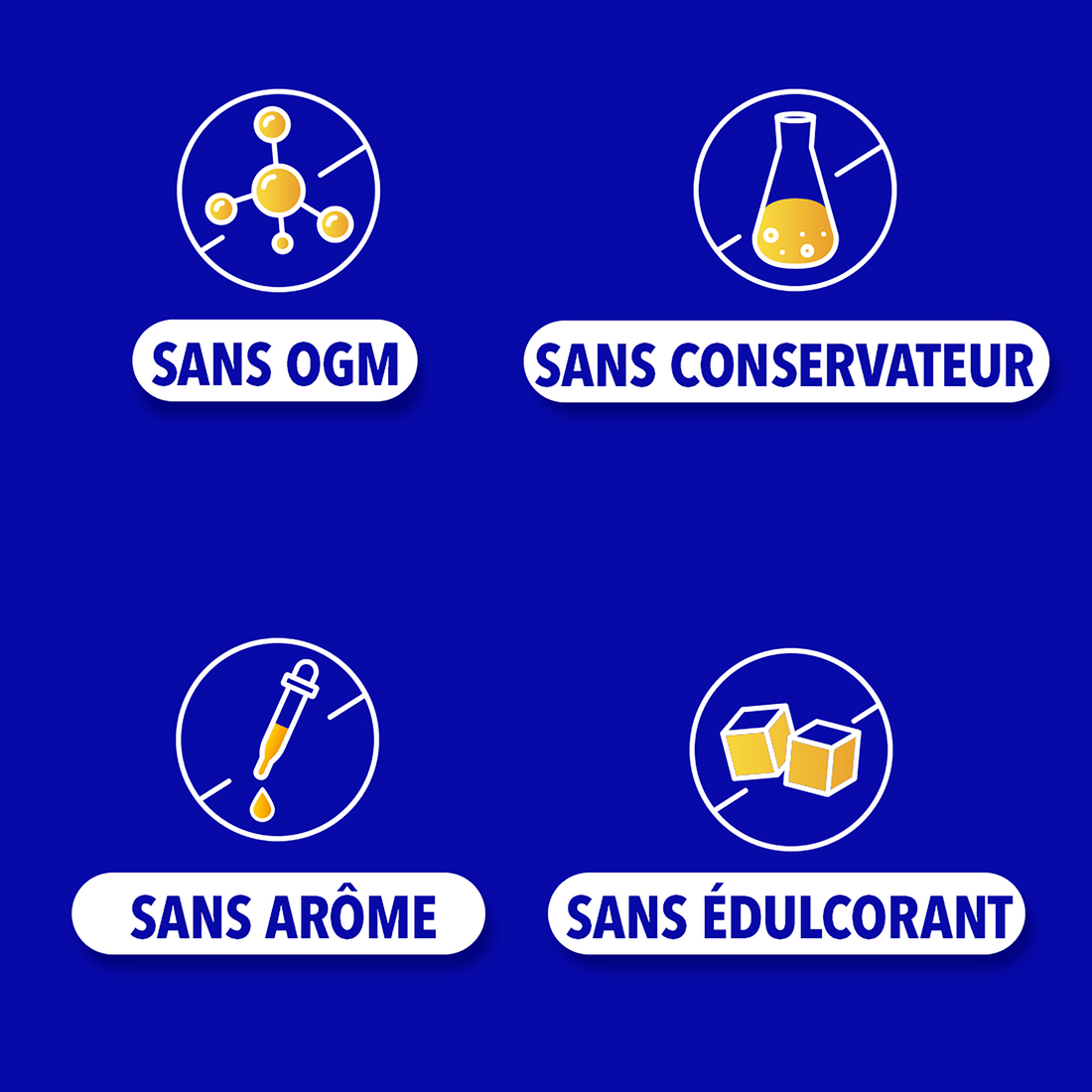 Sans omg, sans conservateur, sans arôme, sans édulcorant
