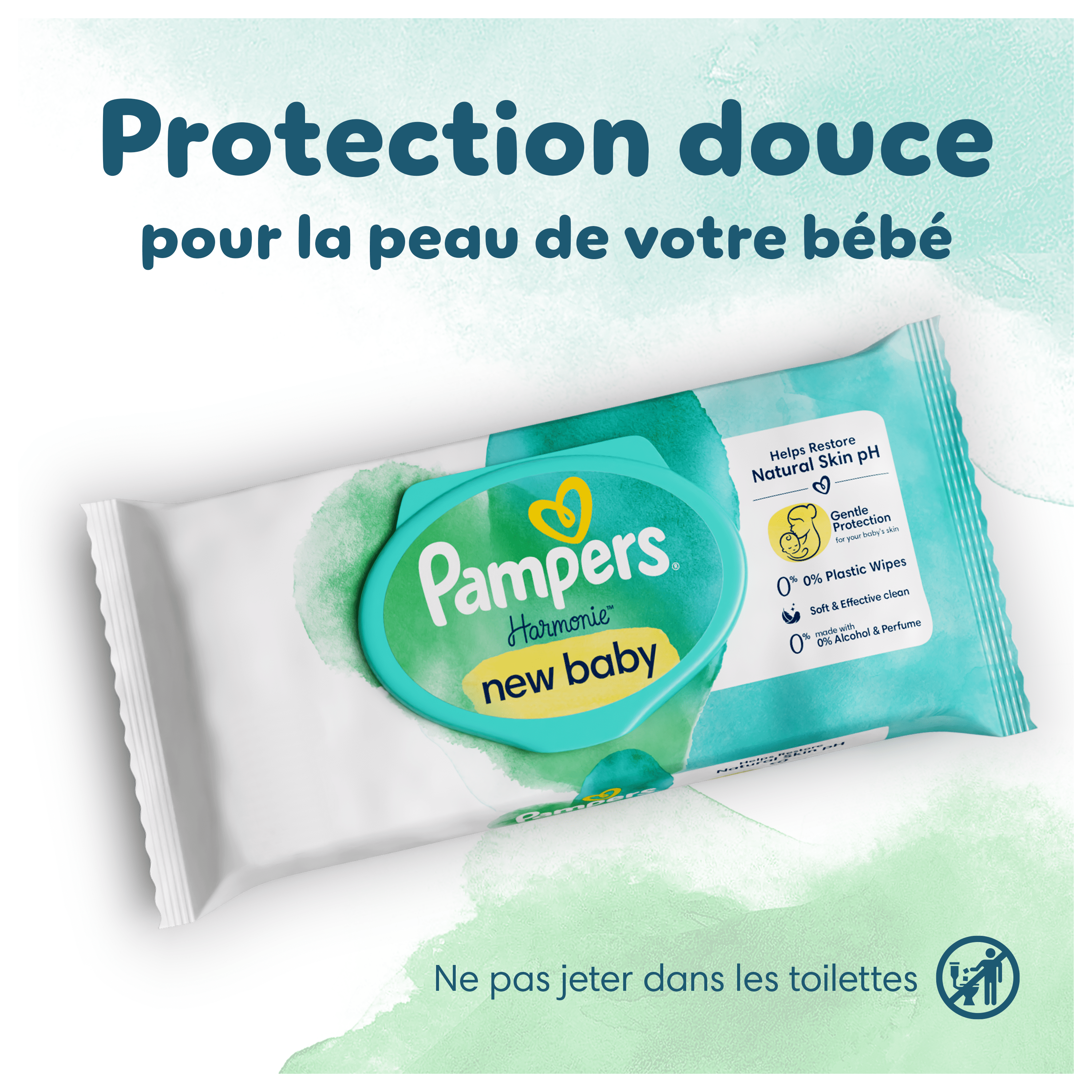  Lingettes Pampers Harmonie New Baby