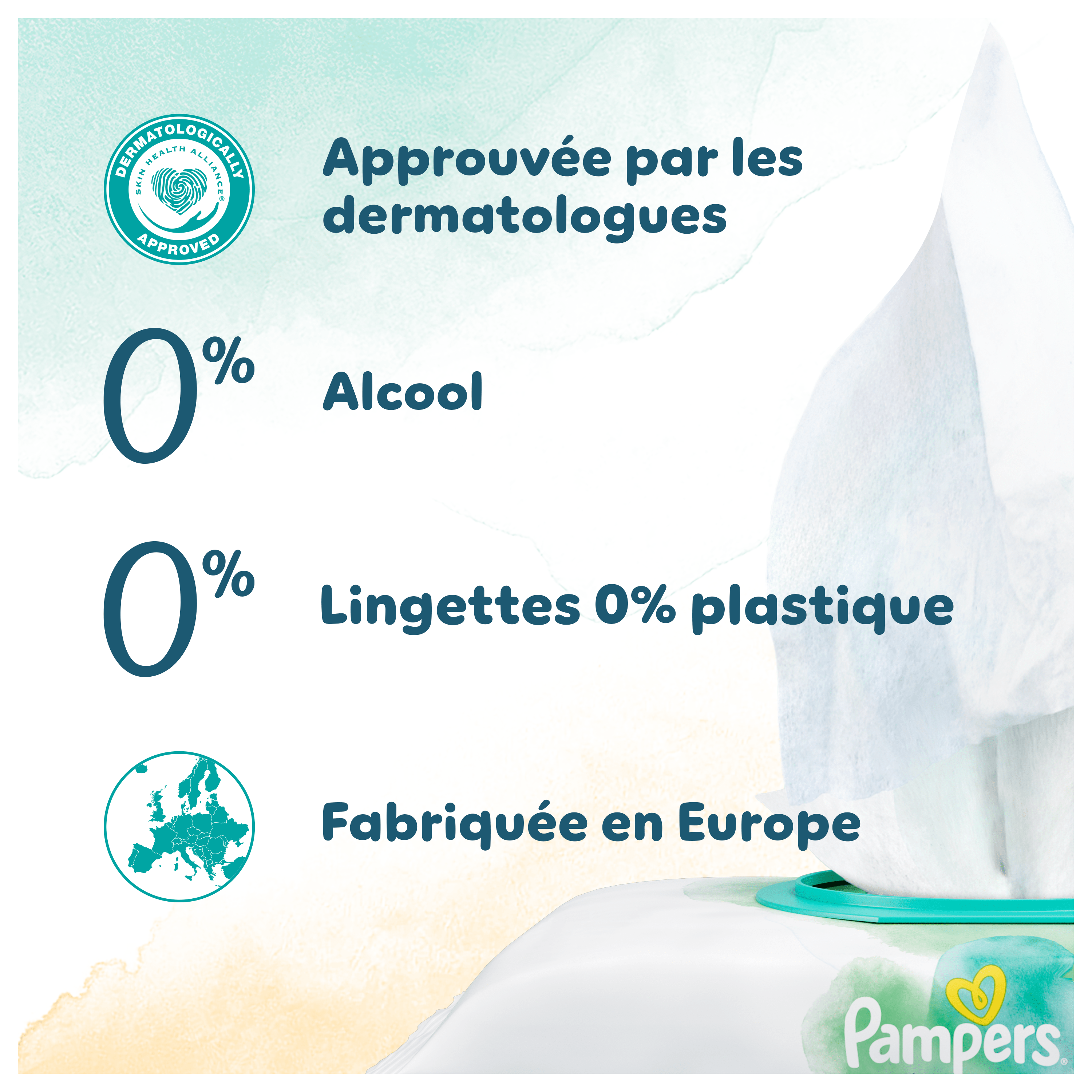  Lingettes Pampers Harmonie Protect and Care