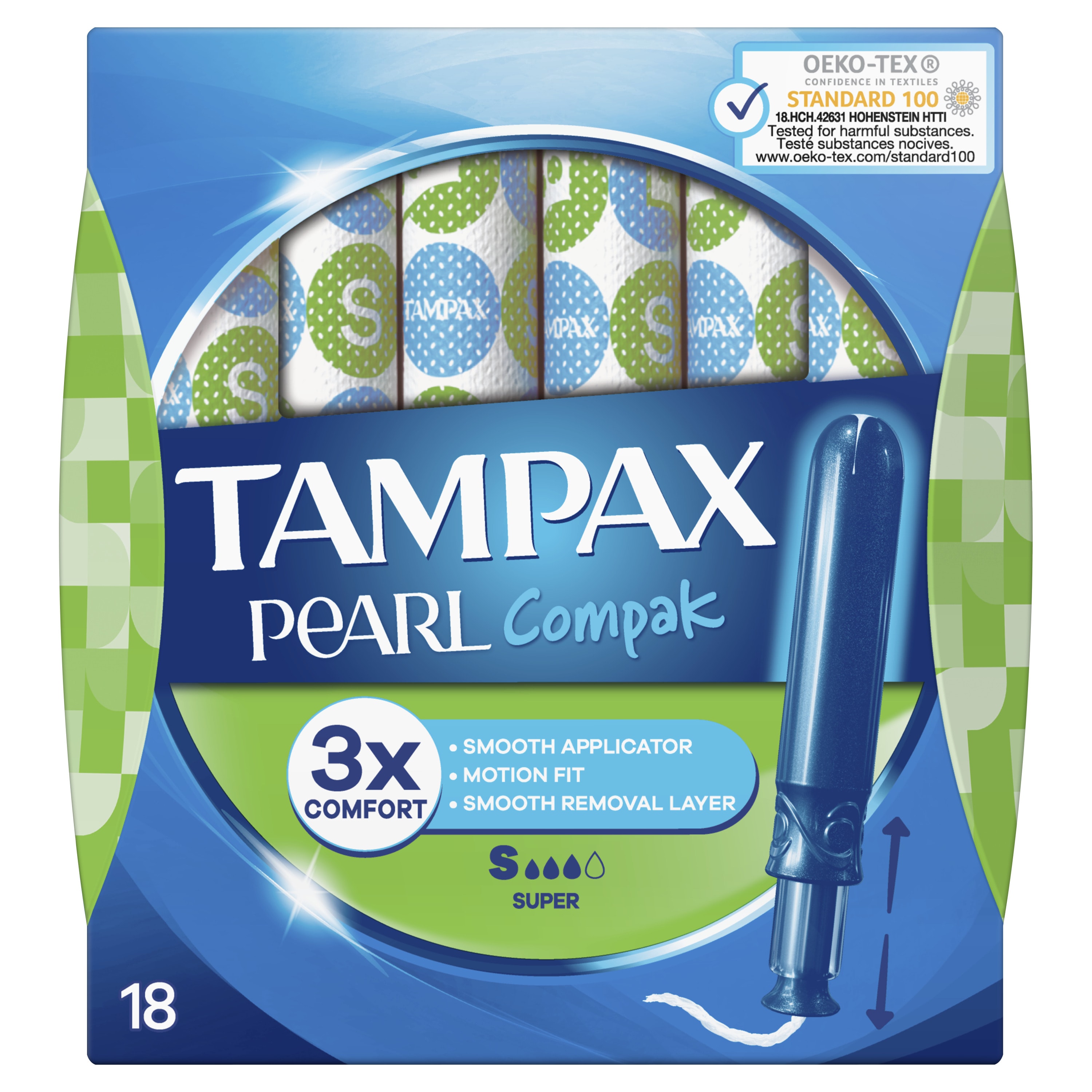 Boîte de Tampax Pearl Compak Super