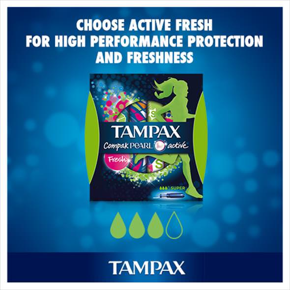 TampaxCompakPearlTamponMenstruationSI08SuperActiveFreshsize3