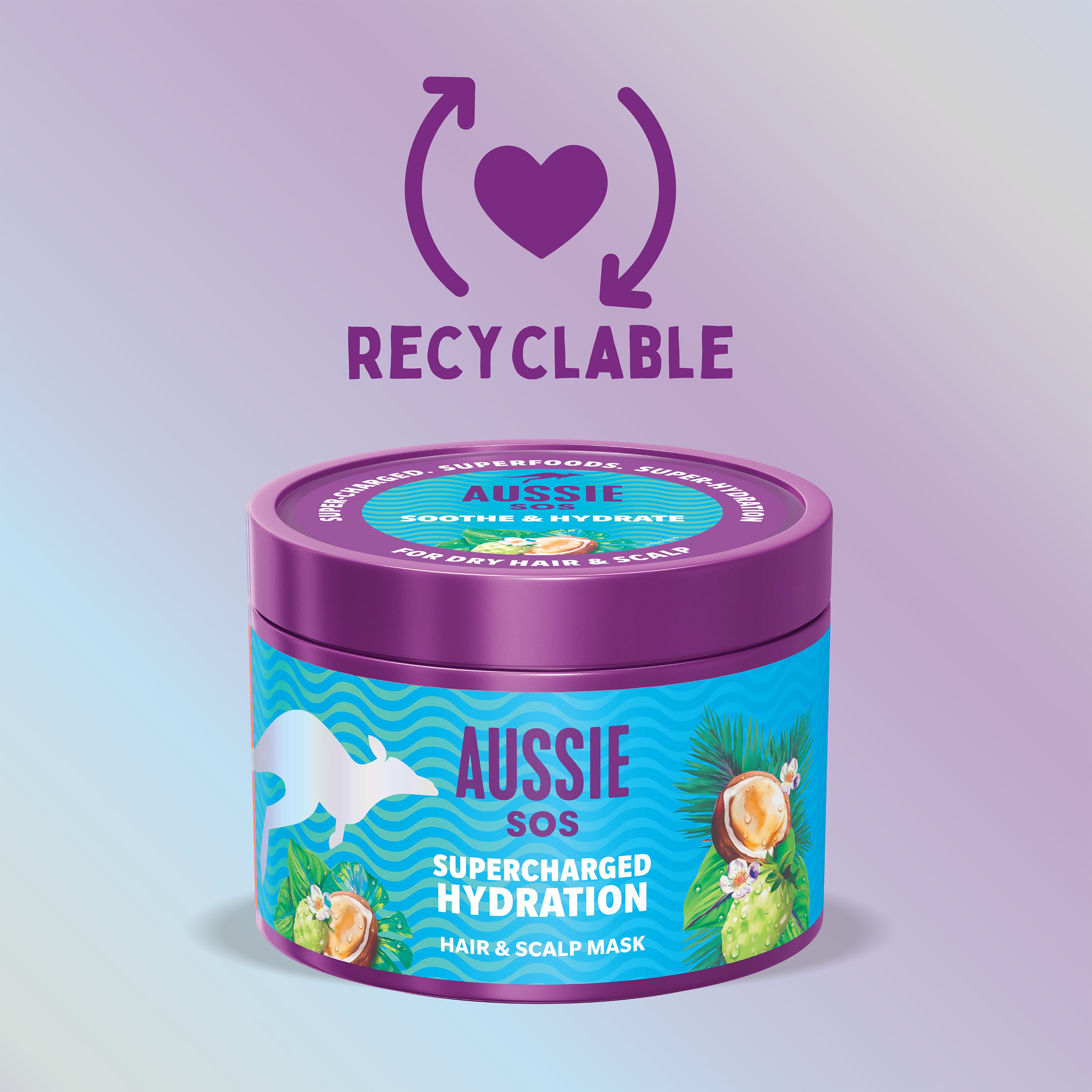 Aussie SOS Supercharged Hydration Hair & Scalp Mask 500ml for Dry Hair and Dry Scalp