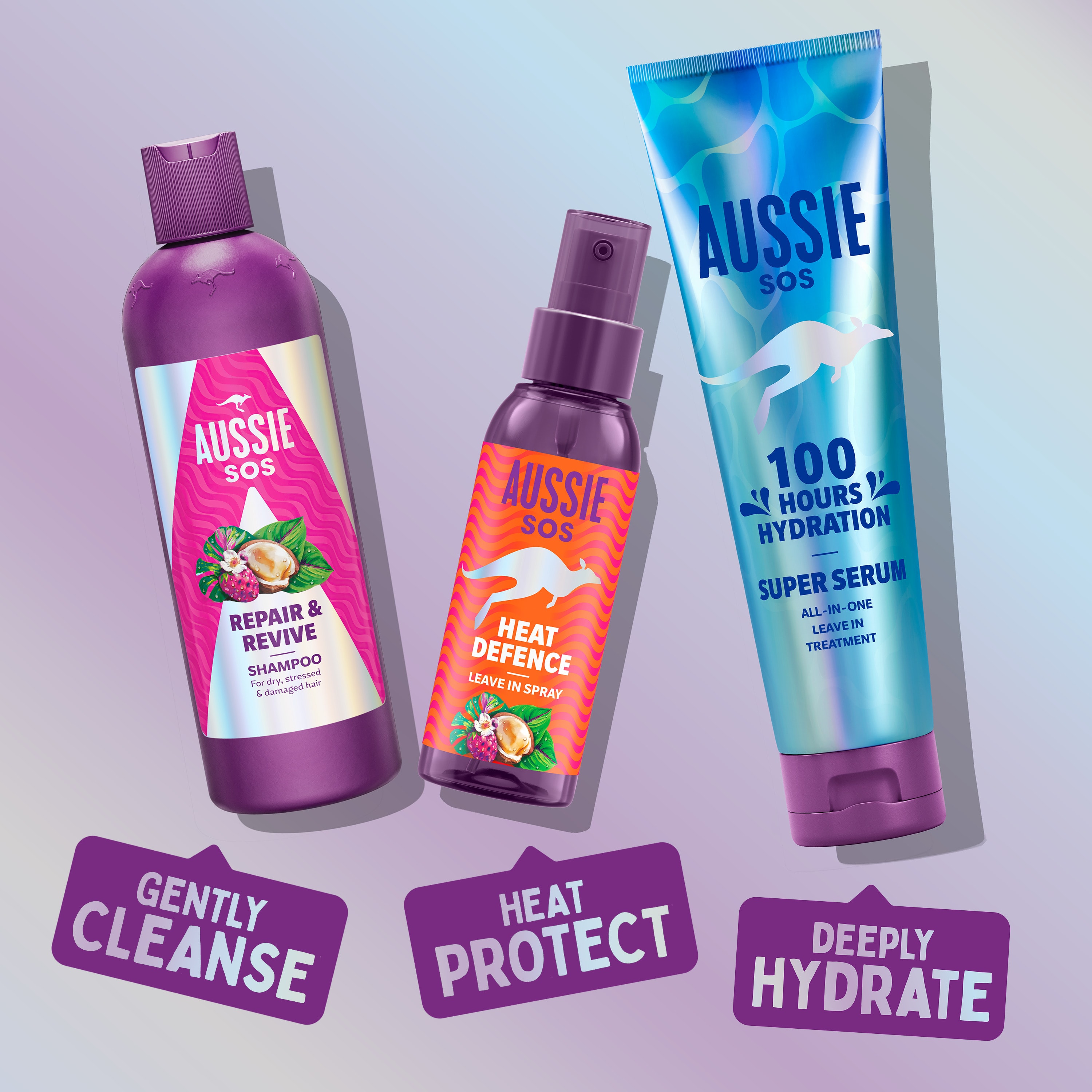 Aussie SOS Heat Defence Leave In Spray 100ml for Heat Protection & 100 Hours of Hydration