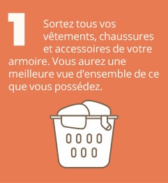 1. Sortez tous vos vêtements, chaussures et accessoires de votre armoire. Vous aurez une meilleure vue d