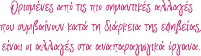 Ορισμένες από τις πιο σημαντικές αλλαγές που συμβαίνουν κατά τη διάρκεια της εφηβείας είναι οι αλλαγές στα αναπαραγωγικά όργανα.