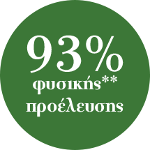 93% φυσικής** προέλευσης