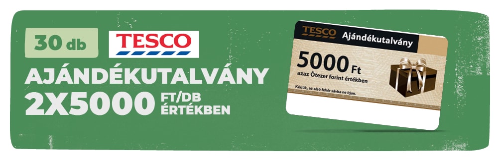 Tesco ajándékkártya 2 alkalom 5000 FT