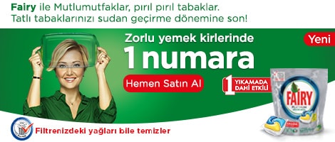 Fairy ile Mutlumutfaklar, pırıl pırıl tabaklar. Tatlı tabaklarınızı sudan geçirme dönemine son.