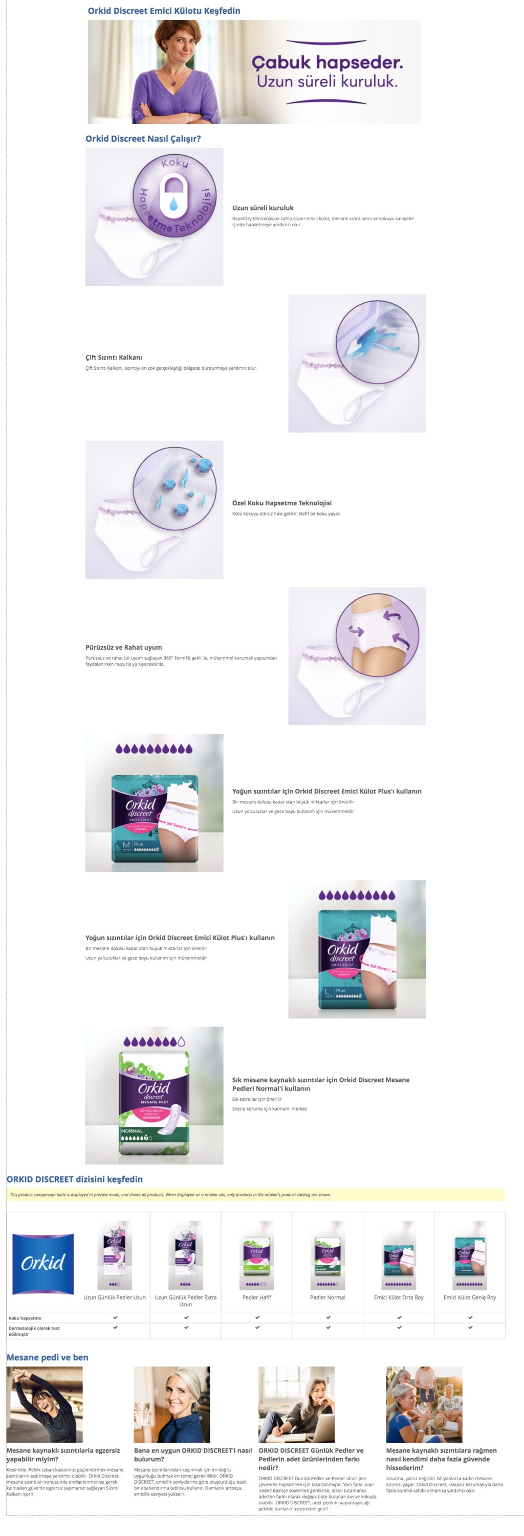 Orkid Discreet emici Külot